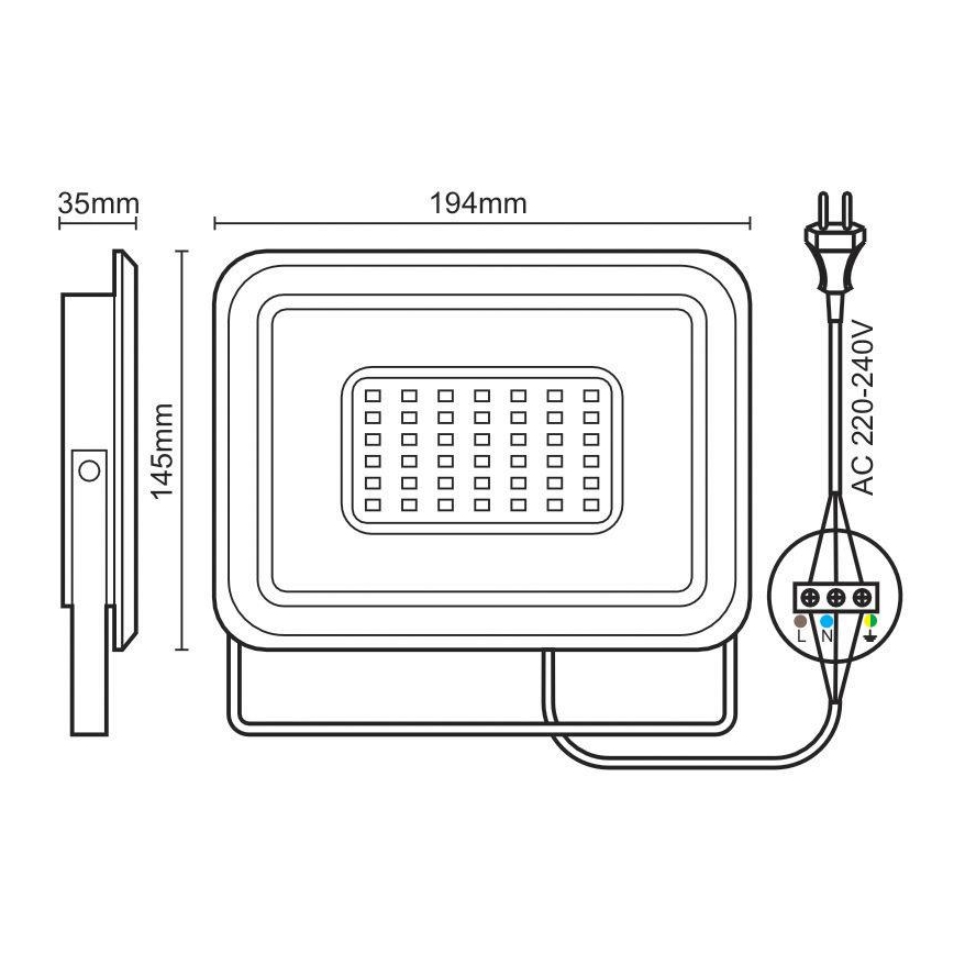 LED Reflektor LED/50W/230V 4000K IP65