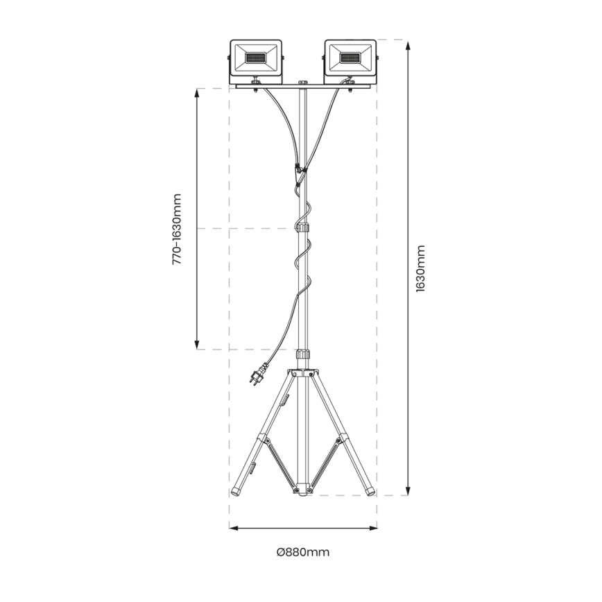 LED Reflektor so stojanom 2xLED/30W/230V 4000K IP44