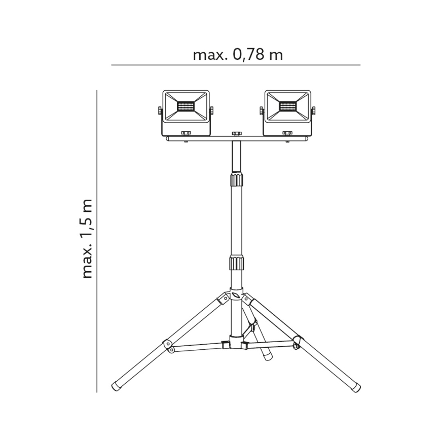 LED Reflektor so stojanom 2xLED/30W/230V IP65