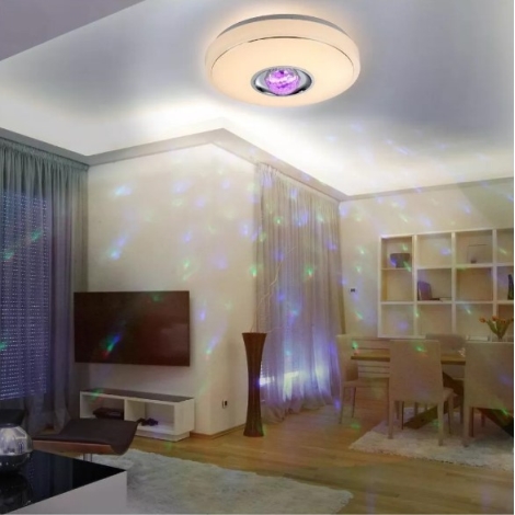 LED RGB Stmievateľné stropné svietidlo MAGIC DISCO LED/18W/230V + diaľkové ovládanie