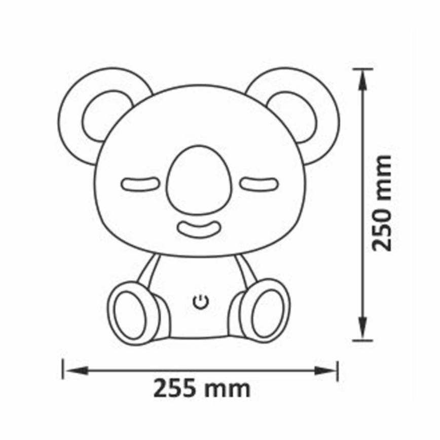 LED RGBW Stmievateľná detská nočná lampička LED/2,5W/230V koala biela