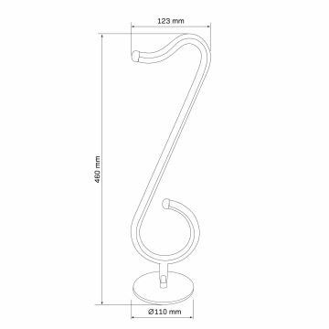 LED RGBW Stmievateľná stolná lampa NUTKA LED/15W/5V čierna + diaľkové ovládanie