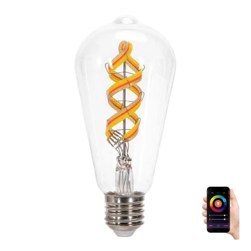 LED RGBW Žiarovka FILAMENT ST64 E27/4,9W/230V 2700-6500K - Aigostar