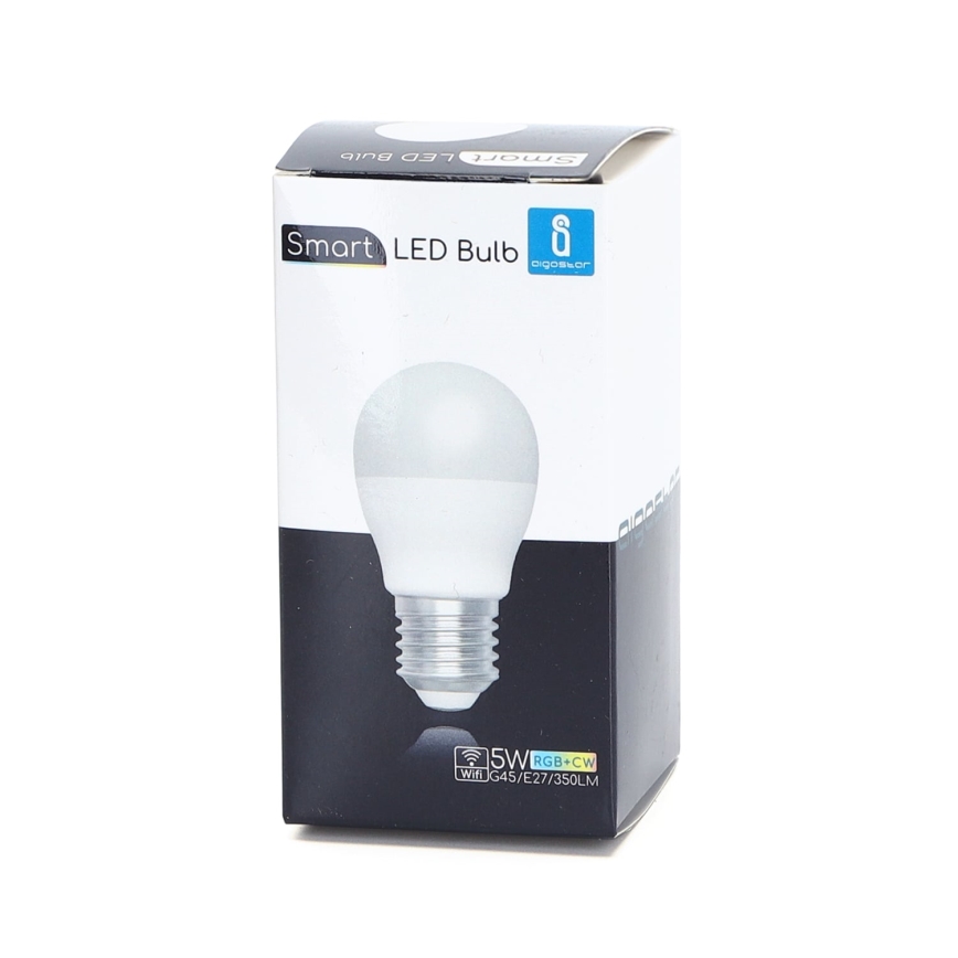 LED RGBW Žiarovka G45 E27/5W/230V 3000-6500K Wi-Fi - Aigostar