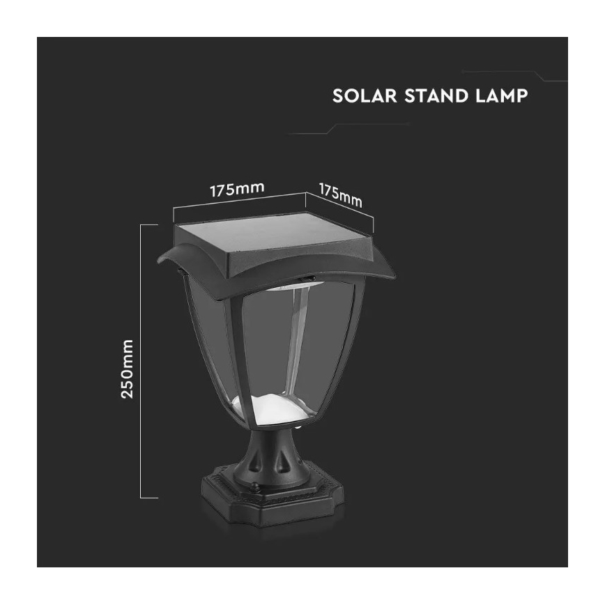 LED Solárna lampa LED/2W/3,7V 3000/6000K IP65