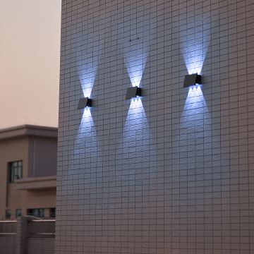 LED Solárne nástenné svietidlo ALF LED/4W/3,2V 6000K IP54 čierna