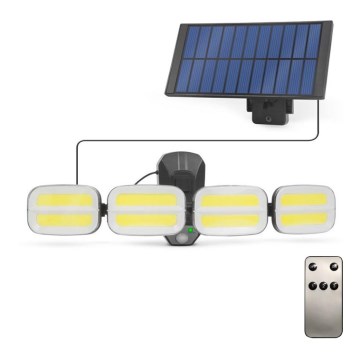 LED Solárny reflektor so senzorom 4xLED/2,5W/6V IP65 + diaľkové ovládanie