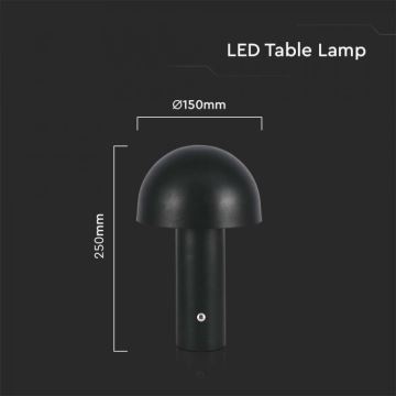 LED Stmievateľná dobíjacia dotyková stolná lampa LED/1W/5V 3000-6000K 1800 mAh čierna