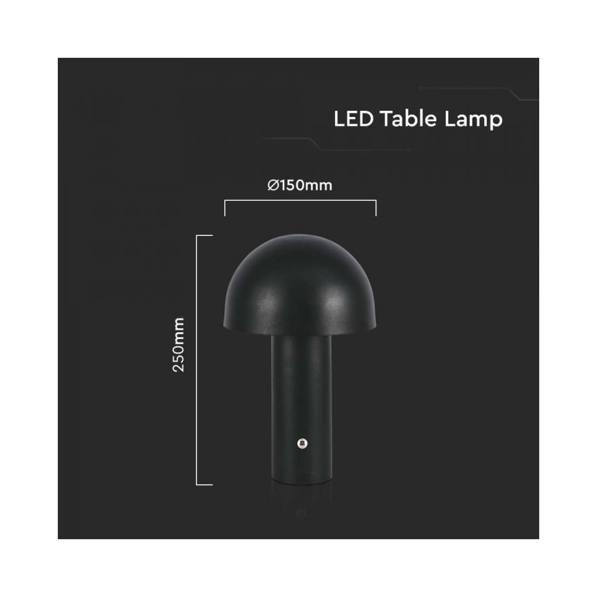 LED Stmievateľná dobíjacia dotyková stolná lampa LED/1W/5V 3000-6000K 1800 mAh čierna