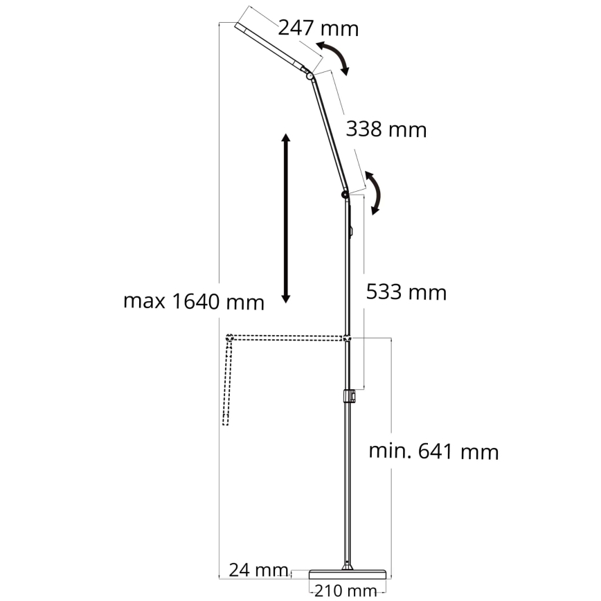 LED Stmievateľná dotyková stojacia lampa FERRARA LED/13W/230V 3000/4000/6000K biela