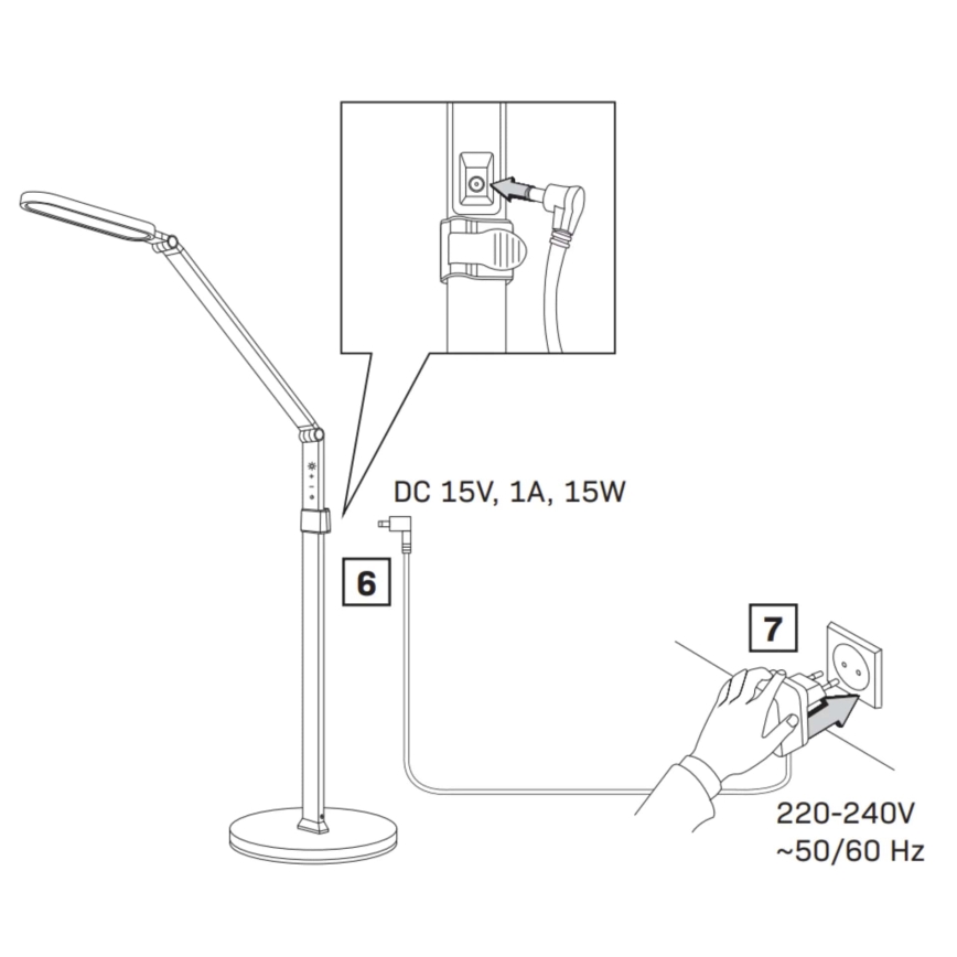 LED Stmievateľná dotyková stojacia lampa FERRARA LED/13W/230V 3000/4000/6000K biela