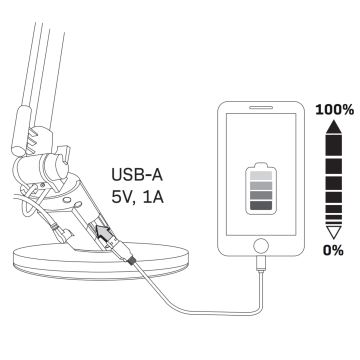 LED Stmievateľná dotyková stolná lampa OPTIMUM LED/7W/230V USB 3000/4000/6000K biela