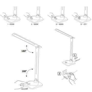 LED Stmievateľná dotyková stolná lampa TOLEDO LED/8W/230V 3000-6500K