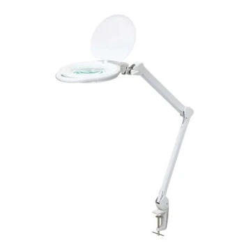 LED Stmievateľná stolná lampa s lupou LED/10W/230V biela