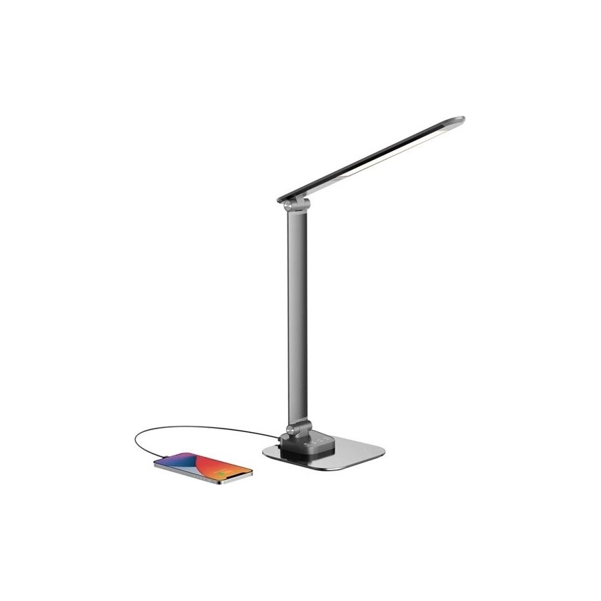 LED Stmievateľná stolná lampa s USB LED/7,5W/230V 3000K/4000K/5500K antracit