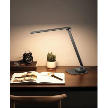 LED Stmievateľná stolná lampa s USB LED/7,5W/230V 3000K/4000K/5500K antracit