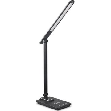 LED Stmievateľná stolná lampa s USB LED/9W/230V 3000K/4000K/5500K čierna