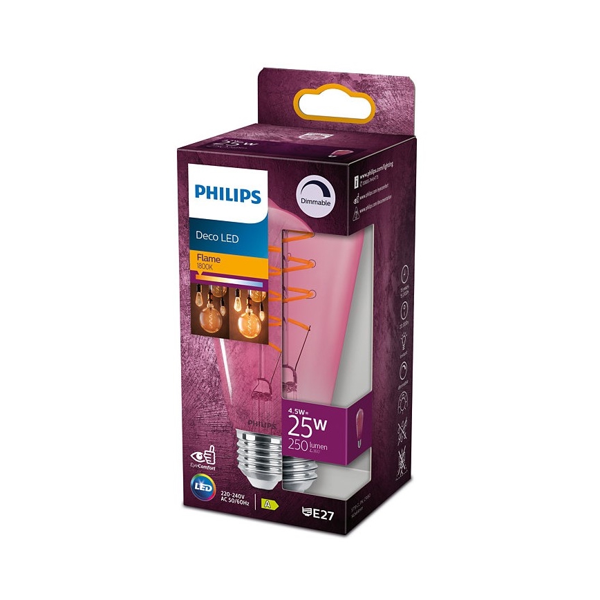 LED Stmievateľná žiarovka DECO Philips ST64 E27/4,5W/230V 1800K