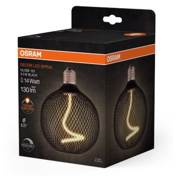 LED Stmievateľná žiarovka DECOR FILAMENT G125 E27/3,5W/230V 1800K čierna - Osram