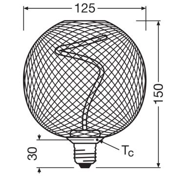 LED Stmievateľná žiarovka DECOR FILAMENT G125 E27/3,5W/230V 1800K zlatá - Osram