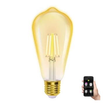 LED Stmievateľná žiarovka FILAMENT ST64 E27/6W/230V 2700-6500K Wi-Fi - Aigostar