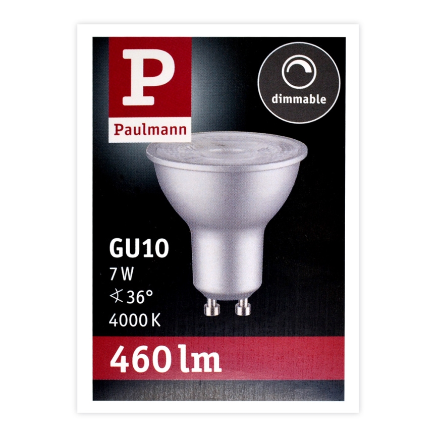 LED Stmievateľná žiarovka GU10/7W/230V 4000K - Paulmann 28756