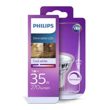 LED Stmievateľná žiarovka Philips GU10/3W/230V 4000K