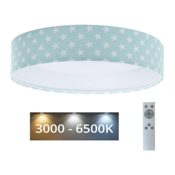 LED Stmievateľné detské stropné svietidlo SMART GALAXY KIDS LED/24W/230V 3000-6500K hviezdičky zelená/biela + diaľkové ovládanie