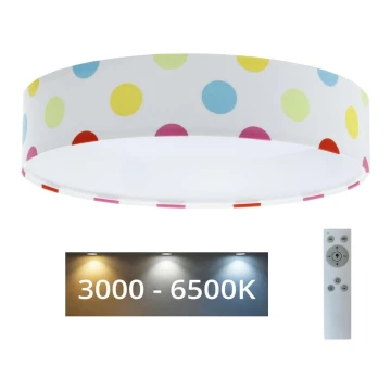 LED Stmievateľné detské svietidlo SMART GALAXY KIDS LED/24W/230V 3000-6500K bodky pestrofarebná + diaľkové ovládanie