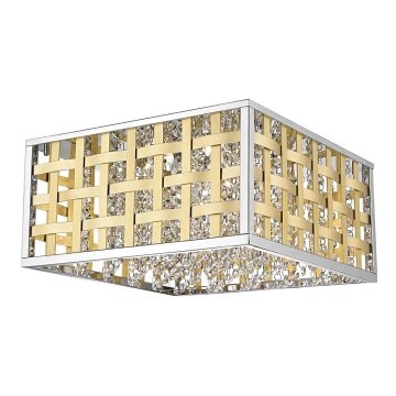 LED Stmievateľné krištáľové stropné svietidlo COLUMBUS LED/20W/230V zlatá/chróm