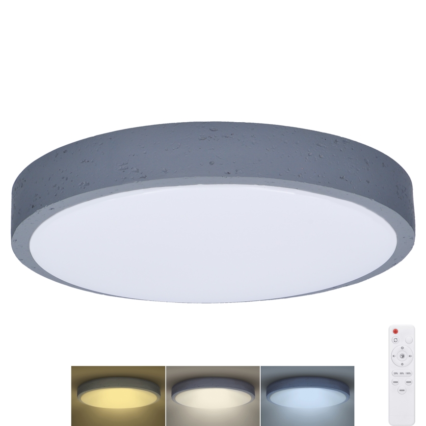 LED Stmievateľné stropné svietidlo GREY LED/60W/230V 3000-6500K šedá pr. 49 cm + diaľkové ovládanie