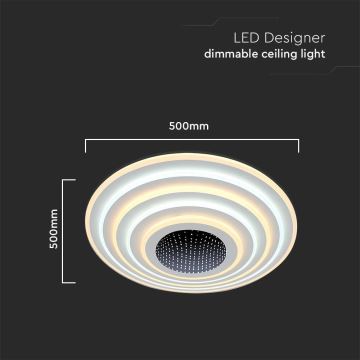 LED Stmievateľné stropné svietidlo LED/125W/230V 3000-6500K + diaľkové ovládanie