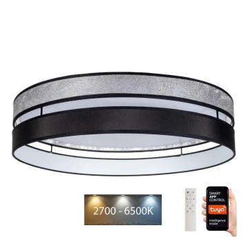 LED Stmievateľné stropné svietidlo LIMA LED/36W/230V 2700-6500K Wi-Fi Tuya + diaľkové ovládanie čierna/strieborná