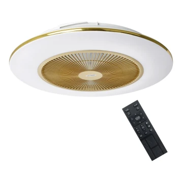 LED Stmievateľné stropné svietidlo s ventilátorom ARIA LED/38W/230V 3000-6000K zlatá + diaľkové ovládanie