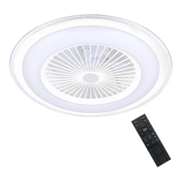 LED Stmievateľné stropné svietidlo s ventilátorom ZONDA LED/48W/230V 3000-6000K biela + diaľkové ovládanie