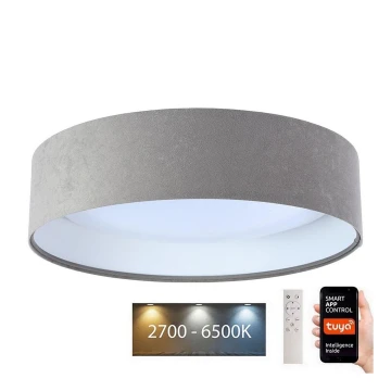 LED Stmievateľné stropné svietidlo SMART GALAXY LED/36W/230V pr. 55 cm 2700-6500K Wi-Fi Tuya šedá/biela + diaľkové ovládanie