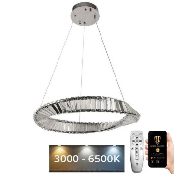 LED Stmievateľný krištáľový luster na lanku LED/40W/230V 3000-6500K + diaľkové ovládanie