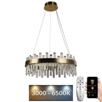 LED Stmievateľný krištáľový luster na lanku LED/80W/230V 3000-6500K + diaľkové ovládanie