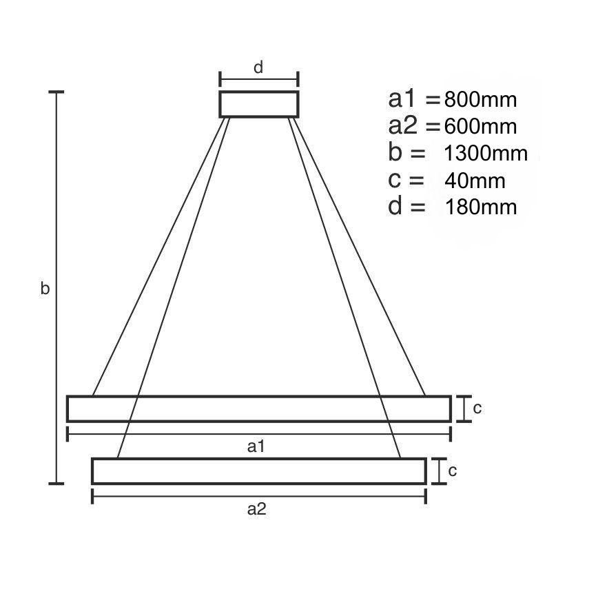 LED Stmievateľný luster na lanku LED/100W/230V 3000-6500K + diaľkové ovládanie