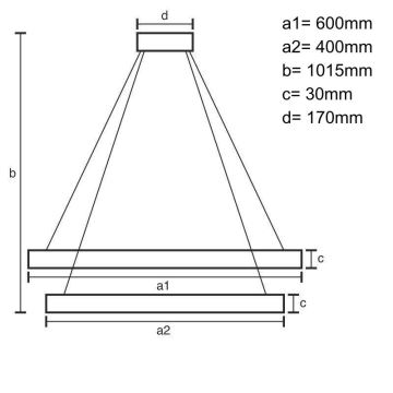 LED Stmievateľný luster na lanku LED/100W/230V 3000-6500K + diaľkové ovládanie