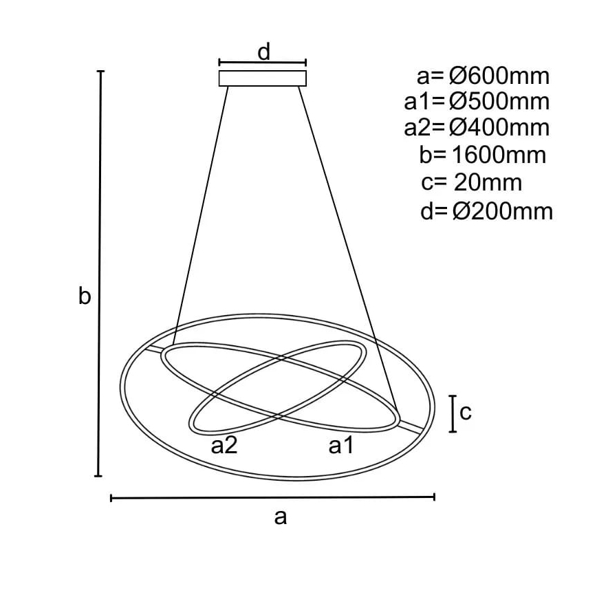 LED Stmievateľný luster na lanku LED/105W/230V 3000-6500K + diaľkové ovládanie