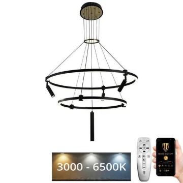 LED Stmievateľný luster na lanku LED/140W/230V 3000-6500K + diaľkové ovládanie