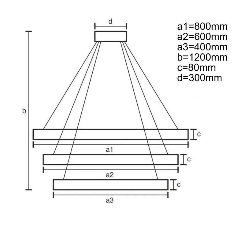 LED Stmievateľný luster na lanku LED/170W/230V 3000-6500K + diaľkové ovládanie