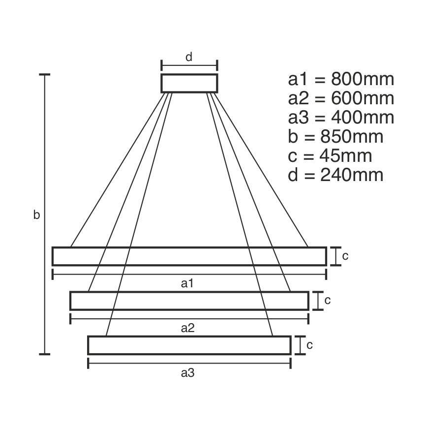 LED Stmievateľný luster na lanku LED/220W/230V 3000-6500K + diaľkové ovládanie