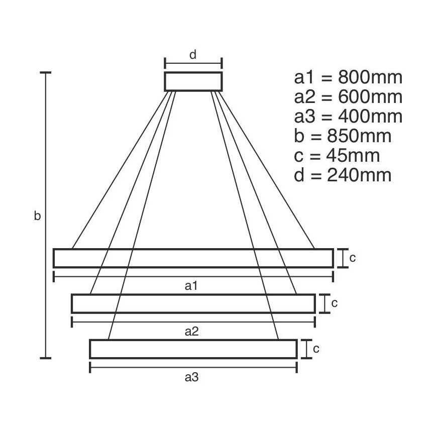 LED Stmievateľný luster na lanku LED/220W/230V 3000-6500K + diaľkové ovládanie