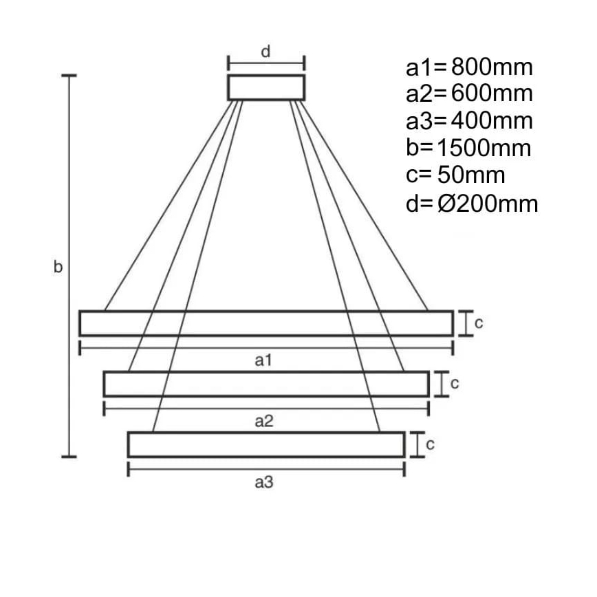 LED Stmievateľný luster na lanku LED/235W/230V 3000-6500K + diaľkové ovládanie