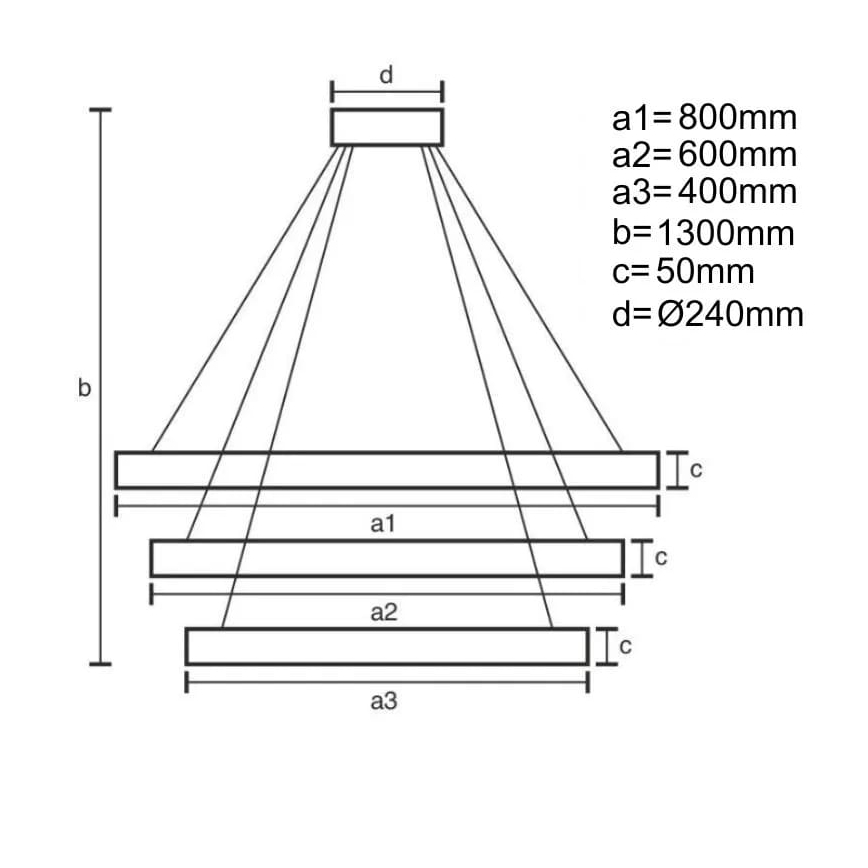 LED Stmievateľný luster na lanku LED/250W/230V 3000-6500K + diaľkové ovládanie