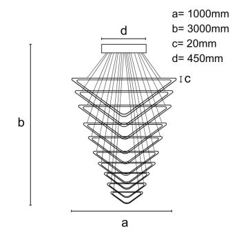 LED Stmievateľný luster na lanku LED/385W/230V 3000-6500K + diaľkové ovládanie