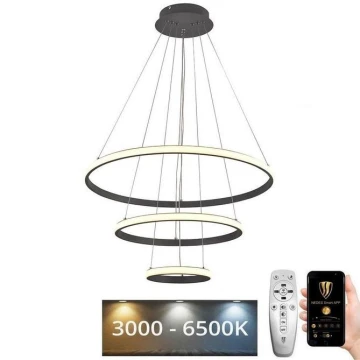 LED Stmievateľný luster na lanku LED/90W/230V 3000-6500K + diaľkové ovládanie