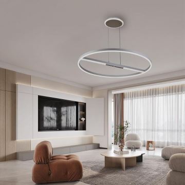 LED Stmievateľný luster na lanku LED/95W/230V 3000-6500K + diaľkové ovládanie